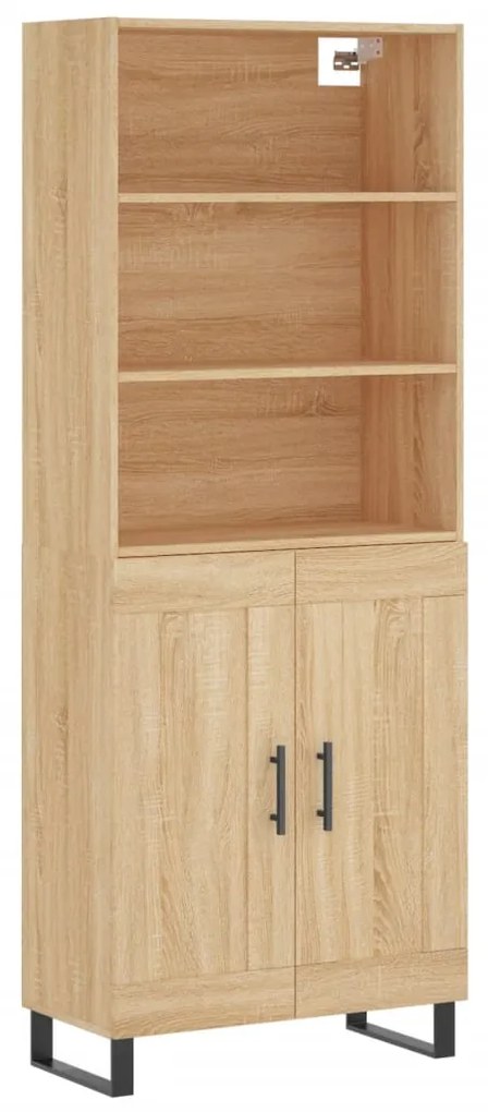 3189984 vidaXL Висок шкаф, дъб сонома, 69,5x34x180 см, инженерно дърво