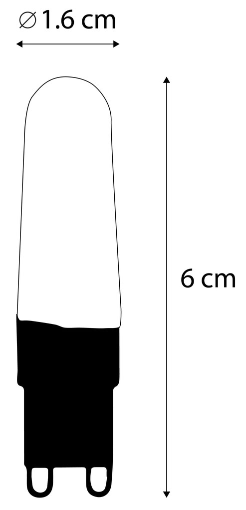 Комплект от 5 G9 LED лампа с нажежаема жичка 2.5W 240lm 2300K