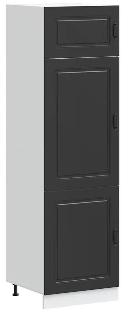 853628 vidaXL Кухненски шкаф, Kalmar, черен, инженерно дърво