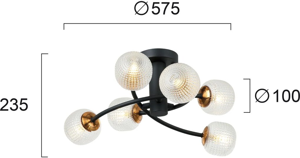 таванна светлина Viokef Ifigenia осветително тяло с шест светлини