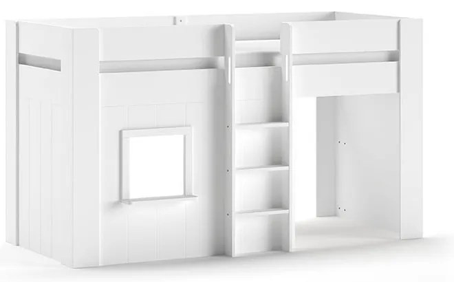 Бяло повдигнато легло от бор 90x200 cm RENO - Vipack