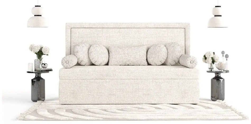 Кремаво тапицирано единично легло 100x200 cm Scala – Maison de Rêve