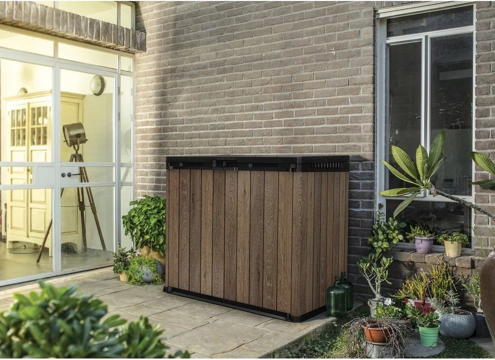 Тъмнокафява пластмасова градинска кутия за съхранение Deco – Keter