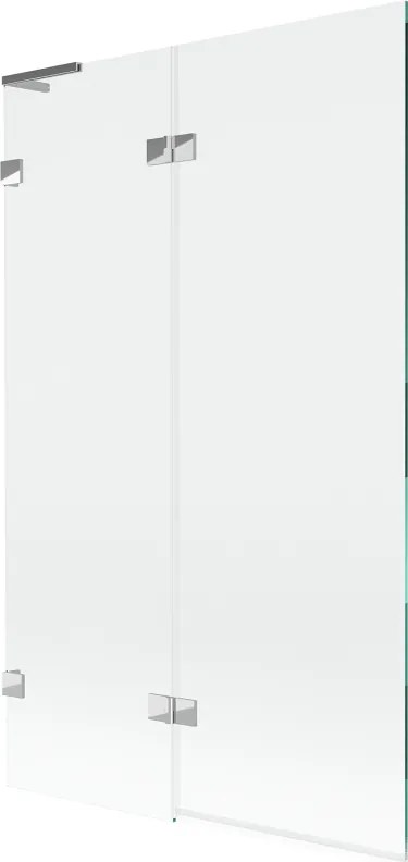 Mexen Lunar L душ екран за вана 2-крилен ляв 110 x 150 см, прозрачен, хром - 897L-110-100-01-00-L