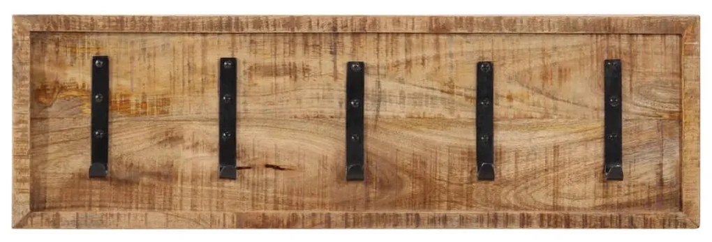 358953 vidaXL Стенна закачалка с 5 куки манго масивно дърво