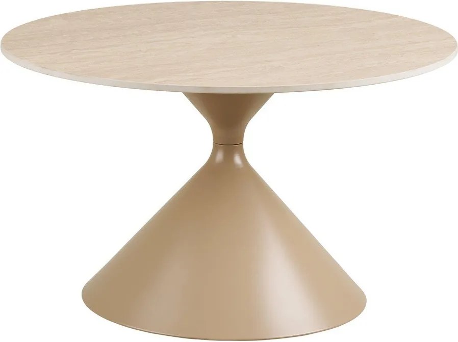 Бежова кръгла масичка за кафе с керамичен плот ø 70 cm Annecy – House Nordic