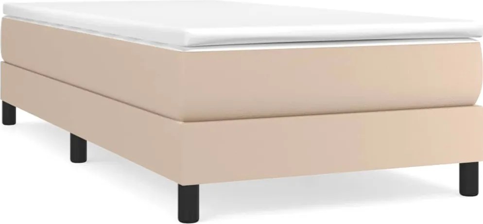 3120687 vidaXL Рамка за легло с пружини, капучино, 100x200 см, изкуствена кожа