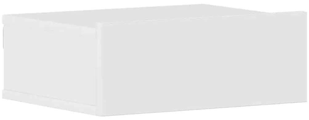 800318 vidaXL Нощно шкафче за стена, силен бял гланц, 40x30x15 см