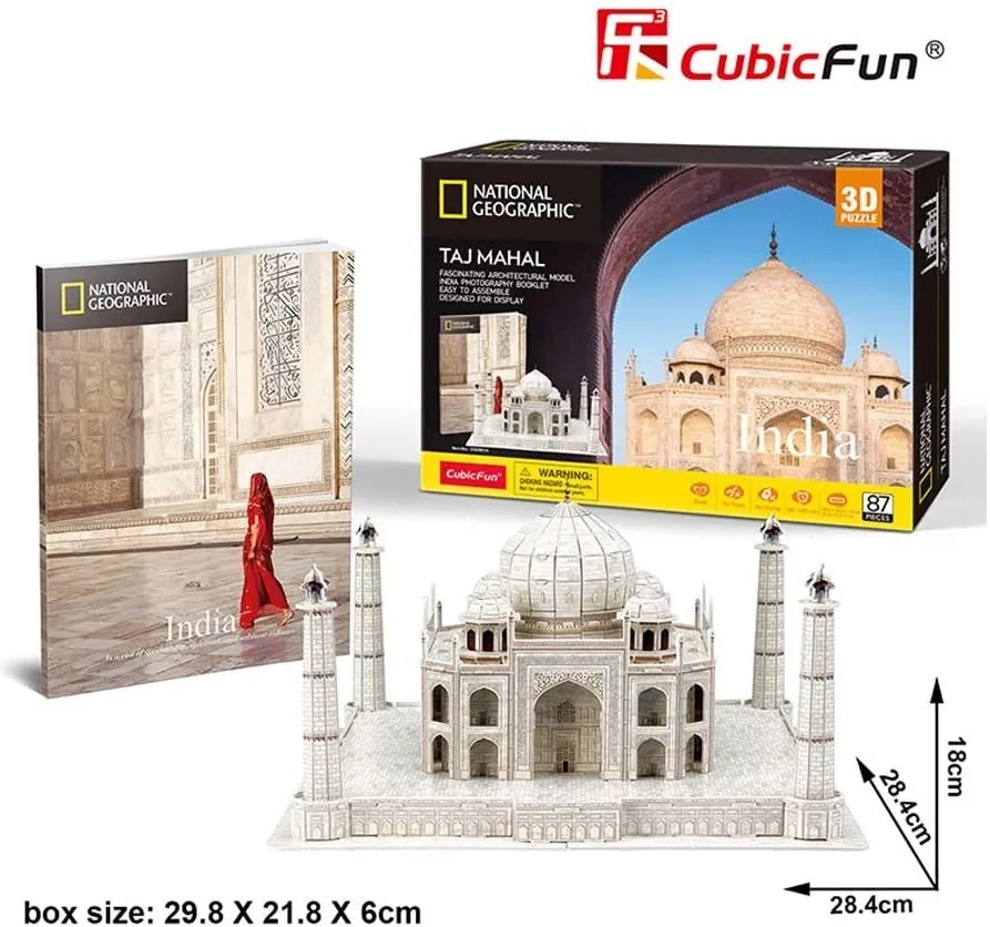 Cubic Fun - Пъзел 3D National Geographic India Taj Mahal 87 части