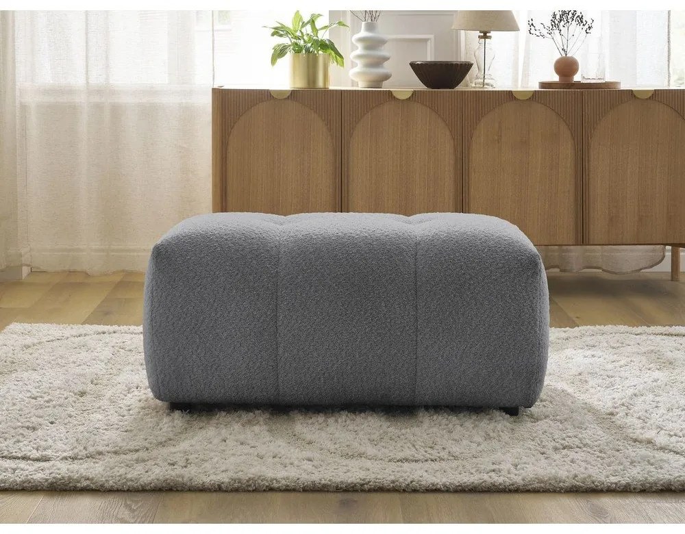 Сива табуретка от прежда с примки от букле Roxelane – Bobochic Paris