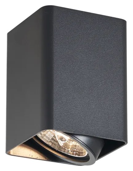 Дизайнерски повърхностно монтиран прожектор черен GU10 70 мм, въртящ се и накланящ се - Vox