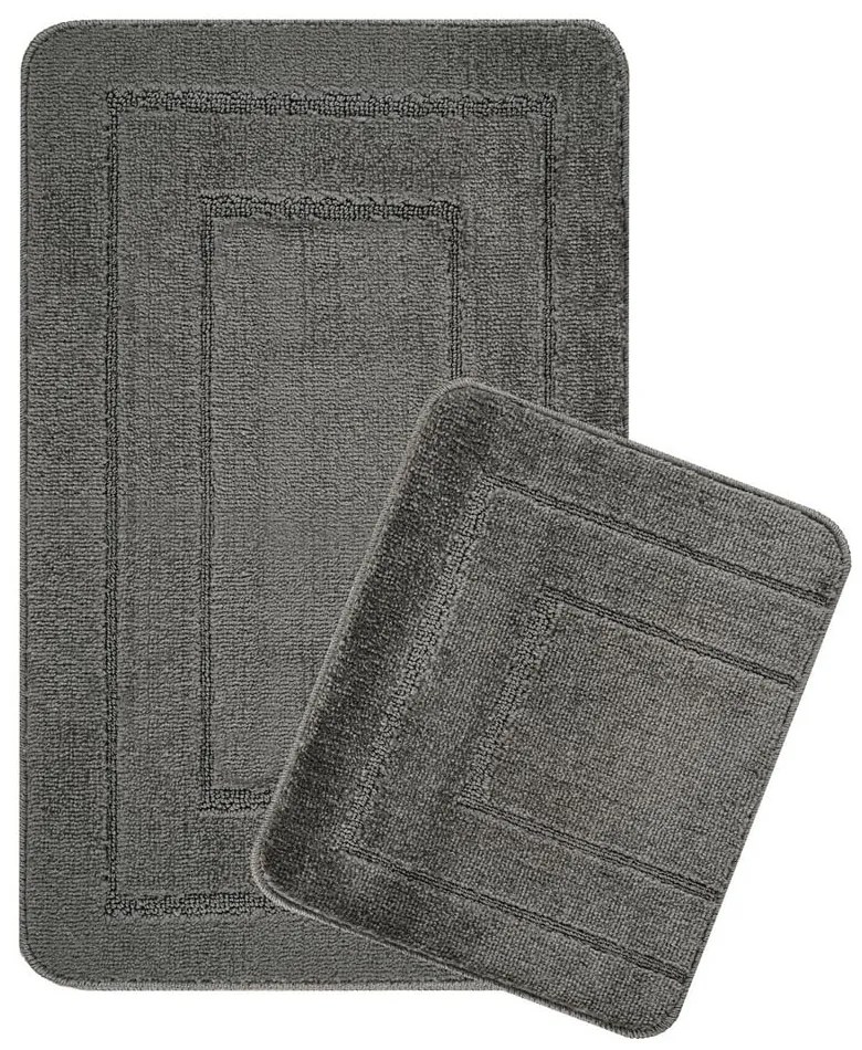 Антрацитни килими за баня в комплект от 2 бр. 50x80 cm Cerceve – Foutastic