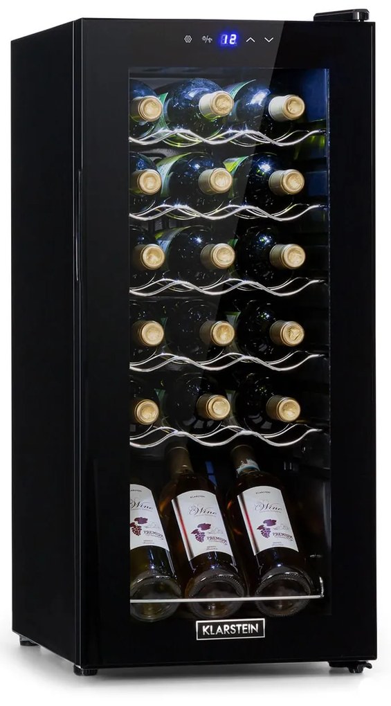 Klarstein Shiraz 18 Uno, охладител за вино, 50л, 18f,l сензорен панел за управление, 5-18°C