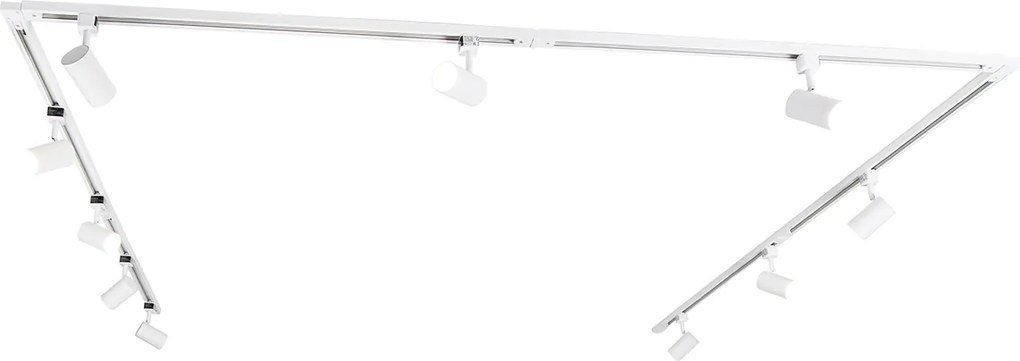 Интелигентна 1-фазна релсова осветителна система с 10 прожектора бяла, включително Wifi GU10 - Iconic Jeana