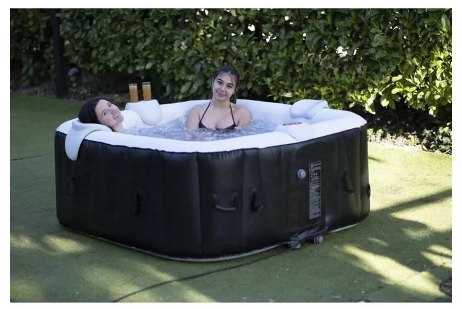 Inflatable Spa Sunspa Квадратек Черен 6 Хора (185 x 185 x 65 cm)