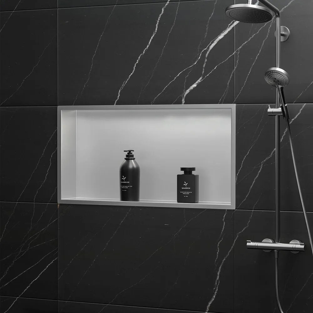 Вграден рафт за баня  30x60 steel brush