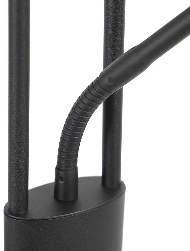 Модерна подова лампа черна с LED и лампа за четене - Divine