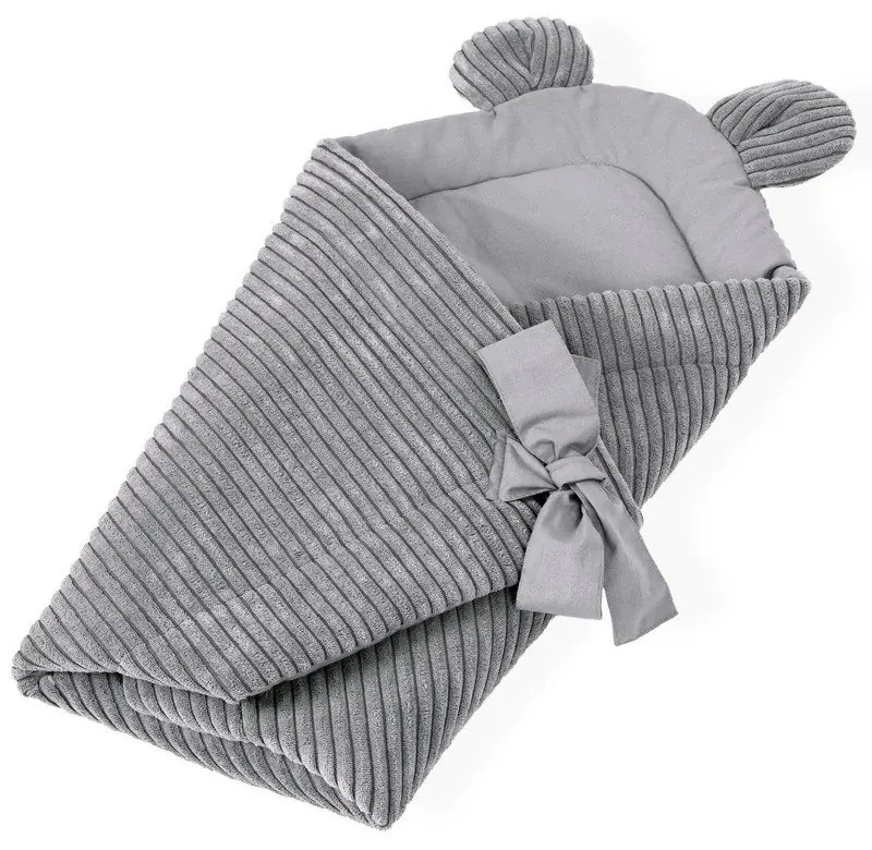 Сиво бебешко одеяло от рипсено кадифе 35x65 cm – Meowbaby