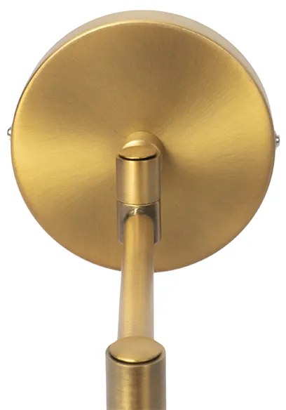 Стенна лампа бронз с бяла качулка и регулируема ръка - Ladas Deluxe