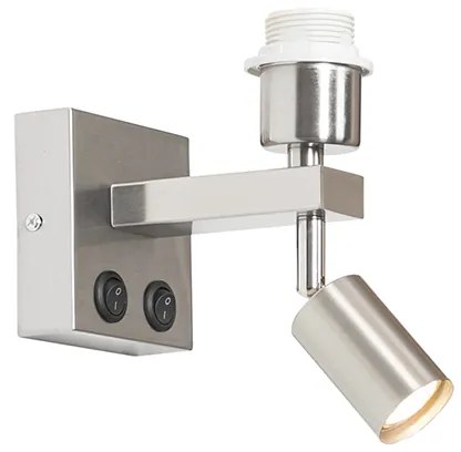 Модерен стенен аплик стомана с лампа за четене - Brescia