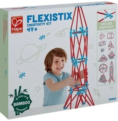 Бамбуков конструктор, Hape Flexistix, Креативен комплект, 133 части