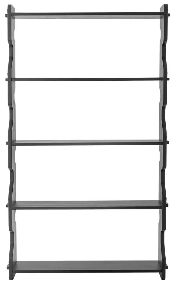 Черна библиотека от масивен бор 84x140x20 cm Savoya – Bloomingville