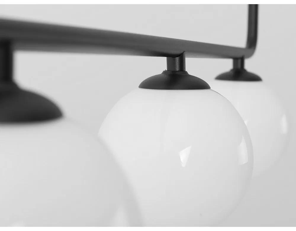 Черна висяща лампа със стъклен абажур 80x80 cm Catkin - CustomForm