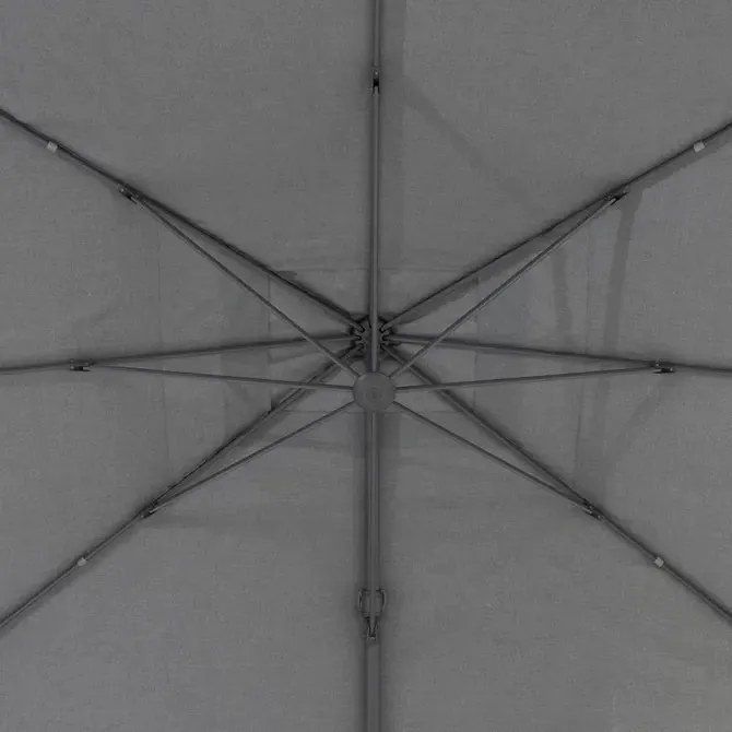 Градински чадър със странична стойка Hesperide Suenyo Sunbrella, Антрацит, 4x3 m