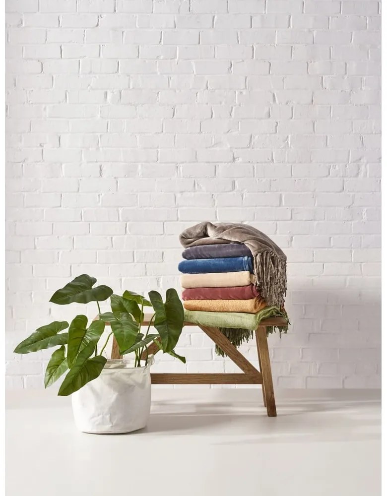 Бордо микро плюшена покривка за двойно легло 220x240 cm - Tiseco Home Studio