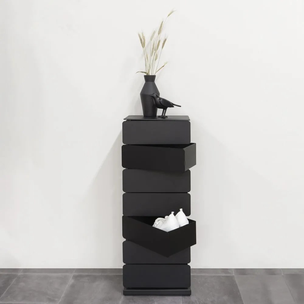 Черен метален скрин 37x99x26 cm Joey – Spinder Design