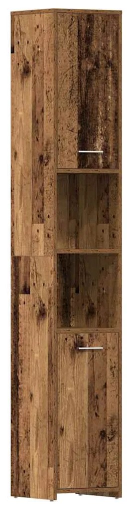 859393 vidaXL Шкаф за баня, старо дърво, 30x30x183,5 см, инженерно дърво