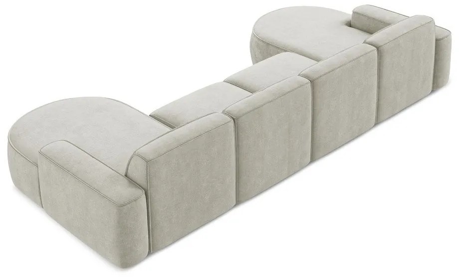 Кремав шенилов ъглов диван (U форма) Omao – Makamii