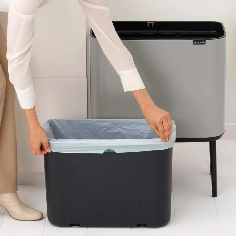 Кош за боклук Brabantia Bo Touch 1010451, 36 л, Плавно и безшумно отваряне, Голям отвор, Светлосив