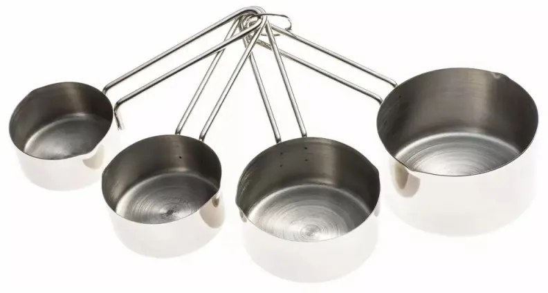 Комплект мерителни купички Kinghoff KH 4025, 4 броя, 60/80/125/250 мл, Инокс