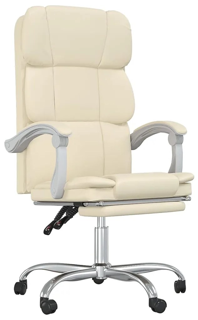 349632 vidaXL Накланяем офис стол, кремав, изкуствена кожа