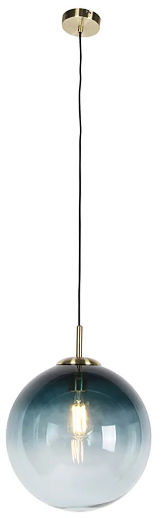 Интелигентна висяща лампа месинг с океанско синьо стъкло 33 см с WiFi ST64 - Pallon