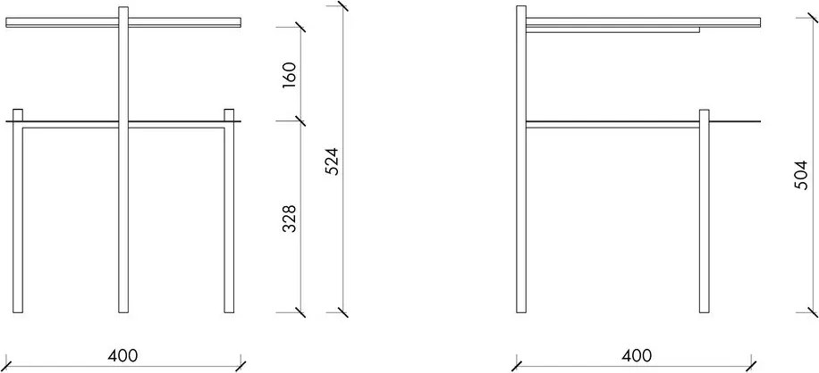 Черно/в тъмно естествен цвят нощно шкафче с орехов плот Tu – noo.ma