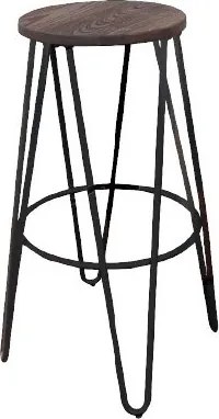 Arco Wood Бар стол-Черен Античен