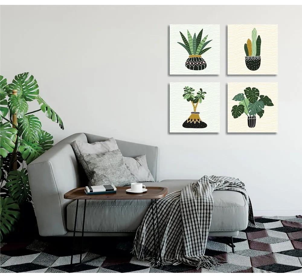 Картини в комплект от 4 бр. 30x30 cm Plants - Wallity