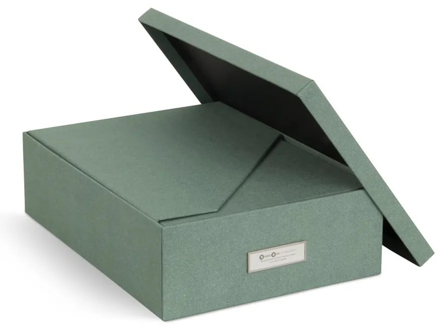 Зелени картонени органайзери в комплект 5 бр. за докумнети Holger Canvas Paper Laminate – Bigso