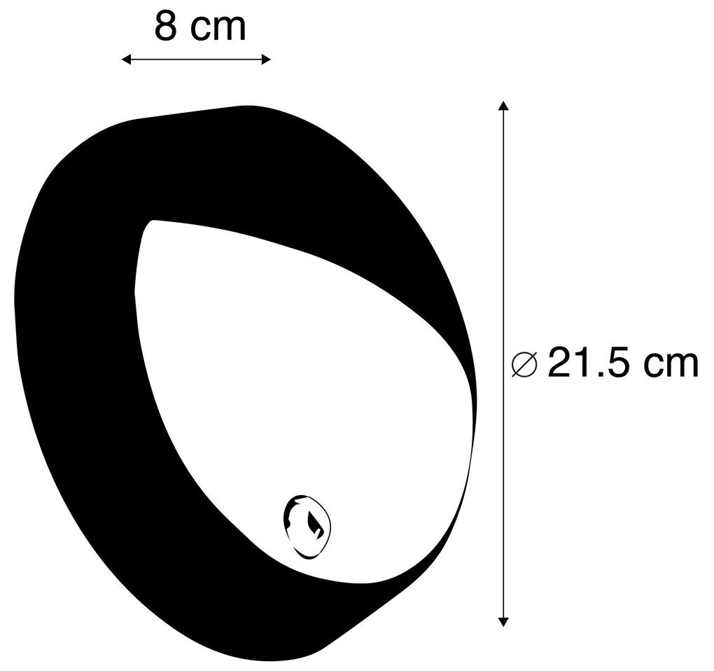 Външна стенна лампа черна с LED с датчик за движение IP54 - Hortus