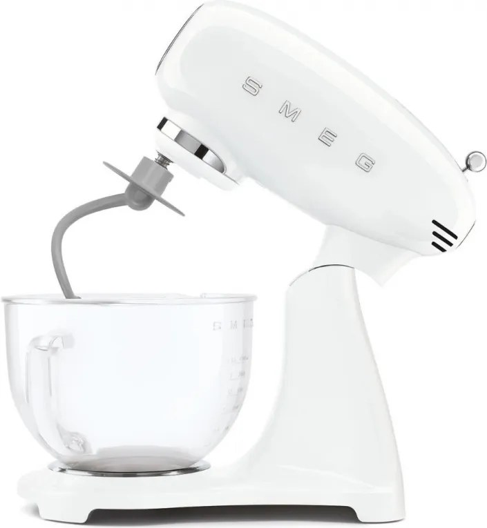 Планетарен миксер SMEG SMF15WHEU, 1000 W, 4.8 л, 10 скорости, Директно задвижване, Крачета против хлъзгане, Бял
