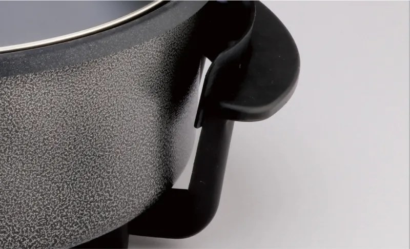 Електрически тиган за приготвяне на пица Rosberg R51010B, 1500W, 32 см, Терморегулатор, Незалепващо покритие, Сив