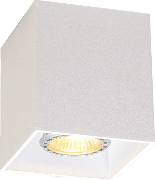 Дизайнерски повърхностен прожектор бял GU10 50mm - Qubo