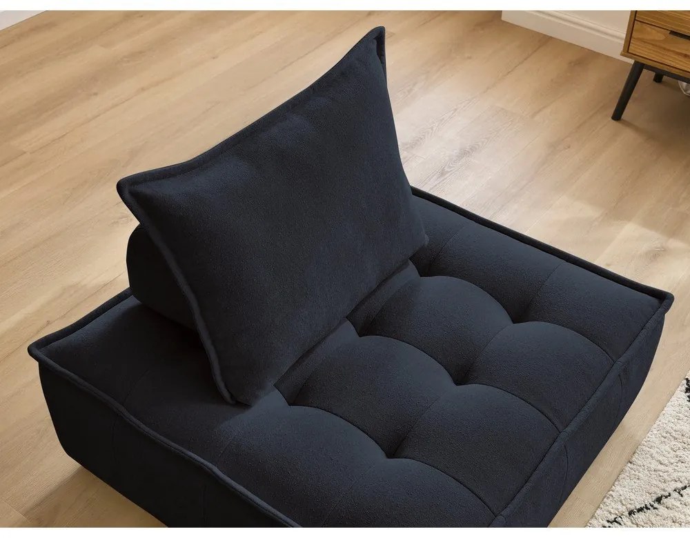 Тъмносиньо шенилово кресло Elisa – Bobochic Paris