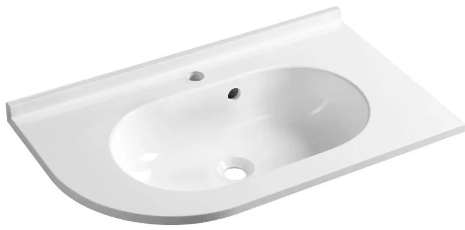 Sapho - Ъглова вградена мивка PULSE 75 x 43 см мрамор/бяла