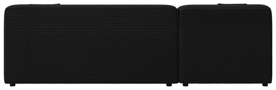 Черен ъглов диван от рипсено кадифе (ляв ъгъл) Martin – Ropez