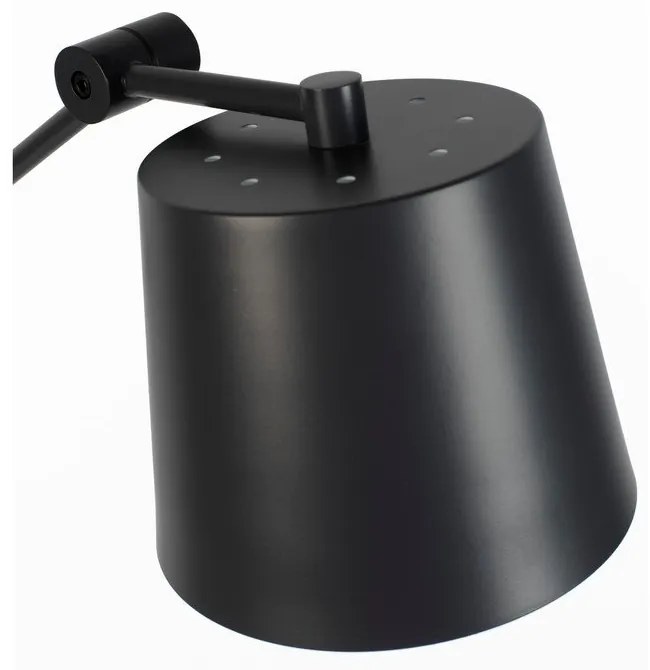 Черна подова лампа с метален абажур (височина 135 cm) Hajo – White Label