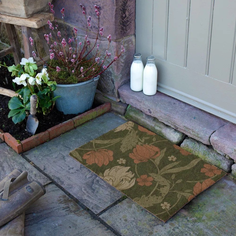 Изтривалка от кокосови влакна 60x90 cm William Morris Rose – Artsy Doormats
