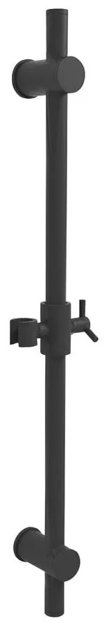 Матово-черна стенна месингова душ релса с подвижен държач 70 cm – Sapho